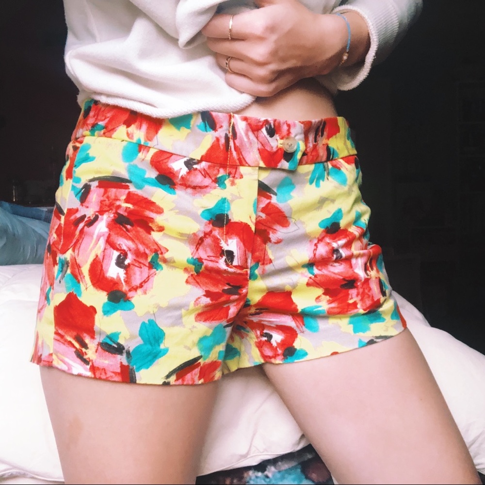 J.Crew Yellow Floral Shorts Size 4
